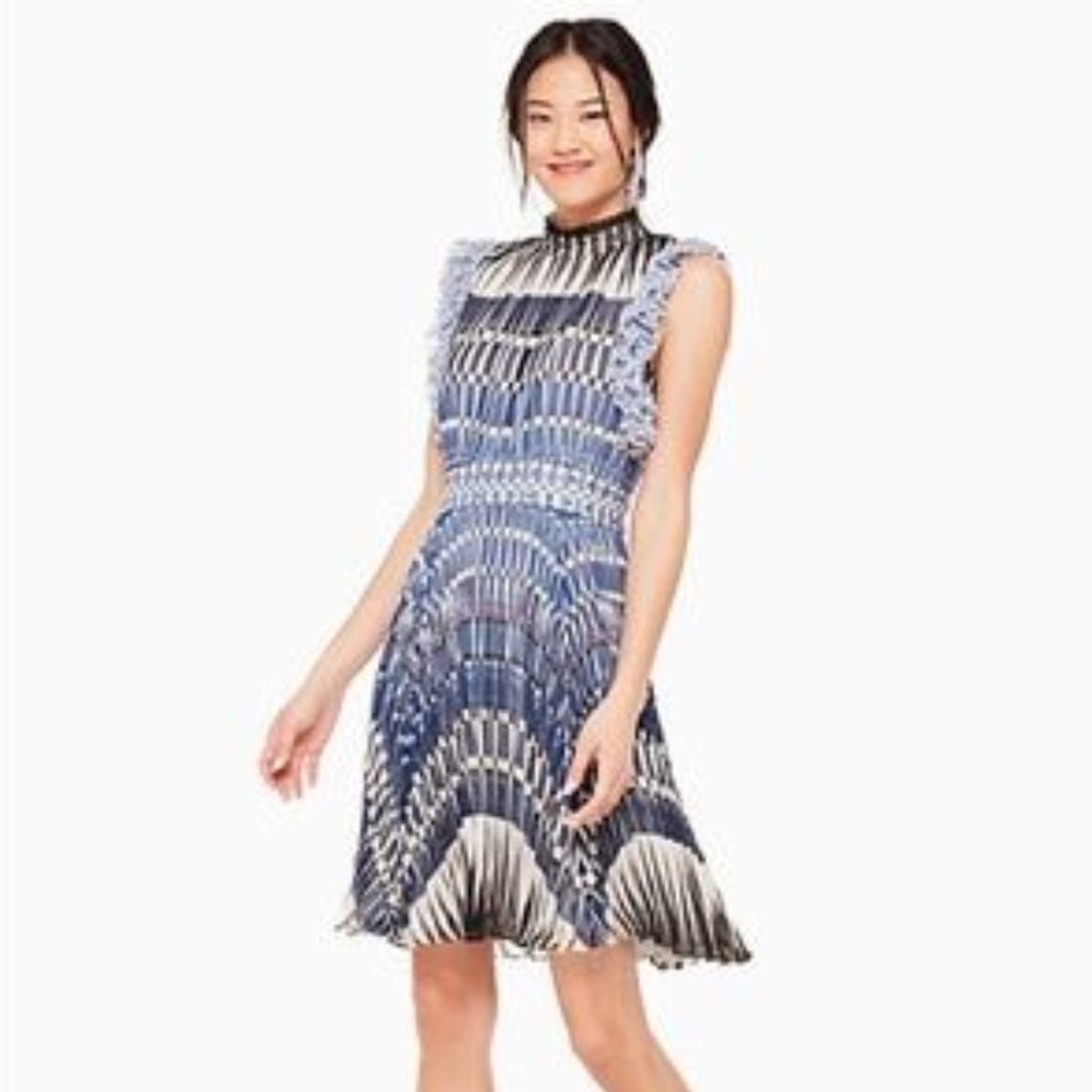 NWT Kate Spade Deco Stephana Blue Dress size 14